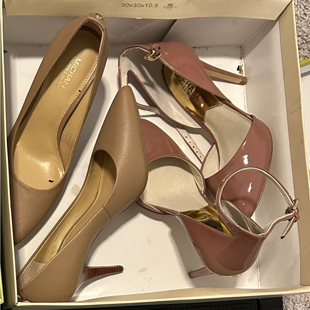 Michael Kors Women's Tan and Pink Heels